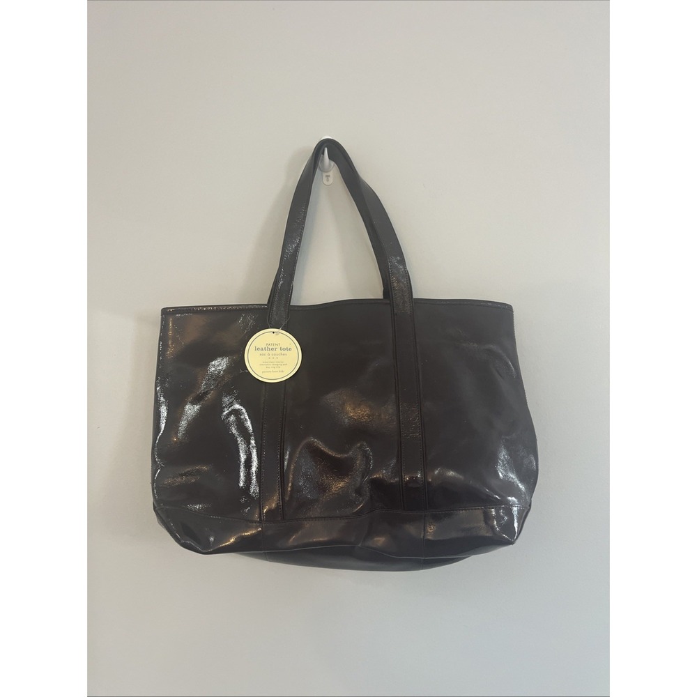 Pottery Barn Kids Patent Leather Tote Brown Diaper Bag‎